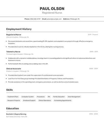 Registered Nurse Resume