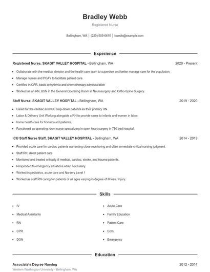 Registered Nurse Resume