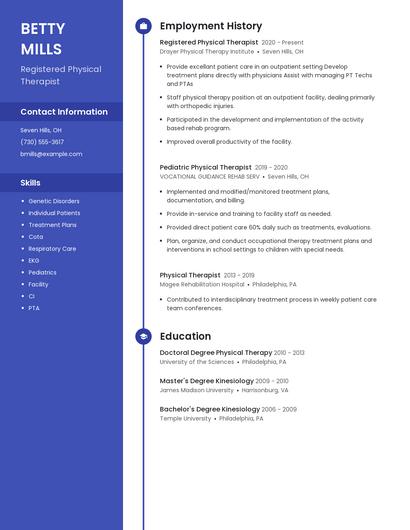 Registered Physical Therapist Resume