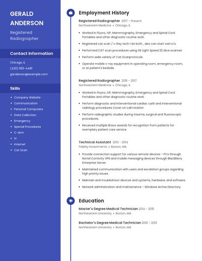 Registered Radiographer Resume