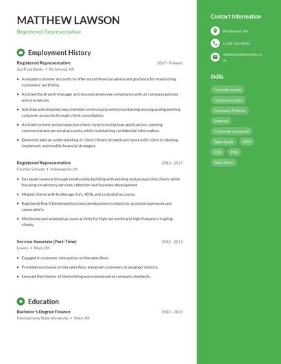 Resume example 5