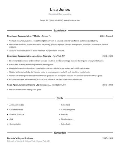Resume example 1