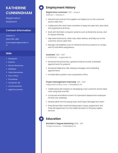 Registration Assistant Resume