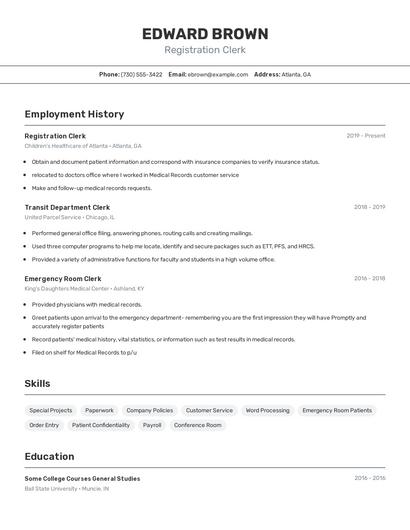 Resume example 2