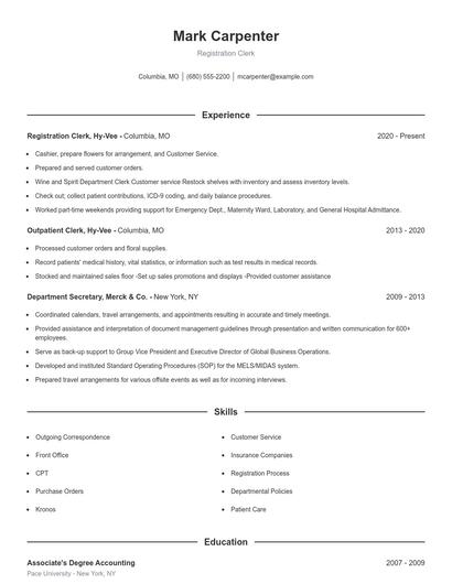 Resume example 1