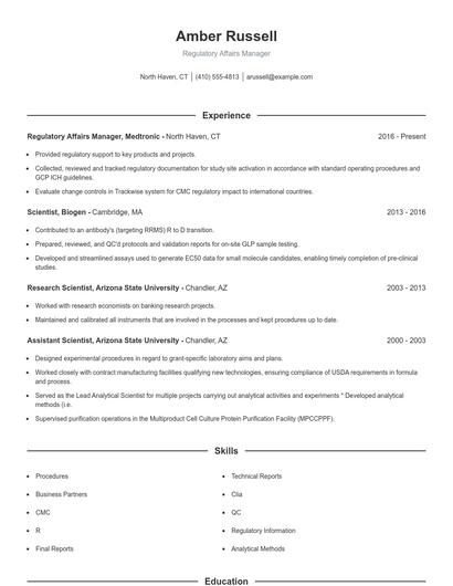 Resume example 1