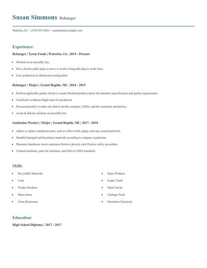Rehanger Resume