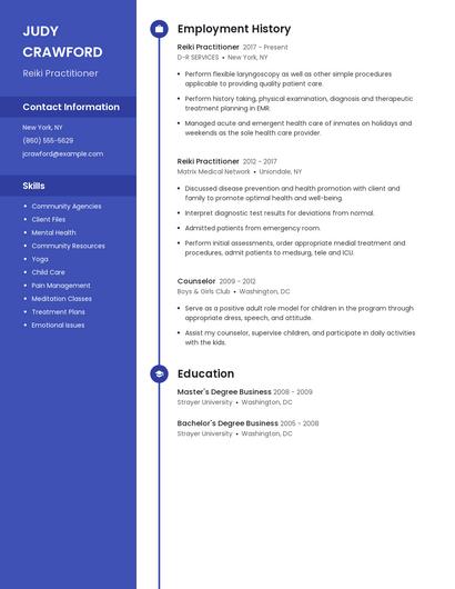 Reiki Practitioner Resume