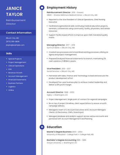 Reimbursement Director Resume