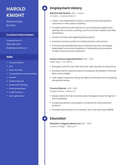 Relationship Banker Resume