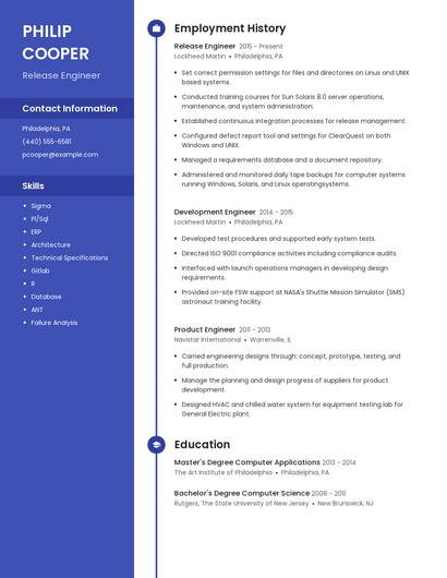 Release Engineer Resume