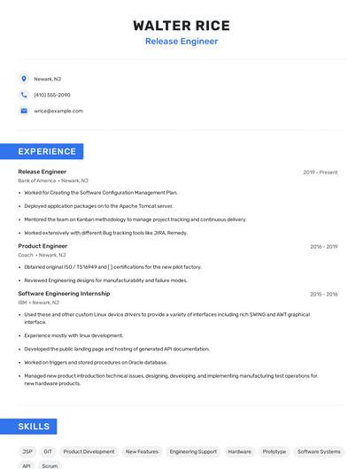 Release Engineer Resume