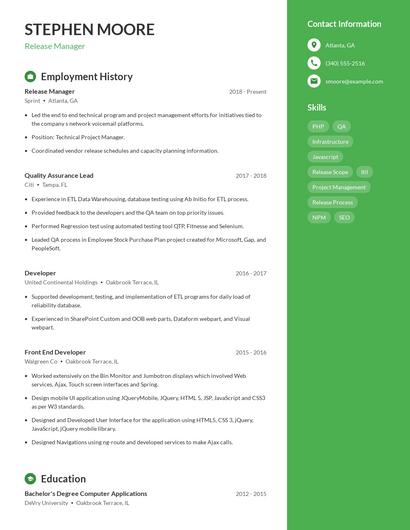 Resume example 5