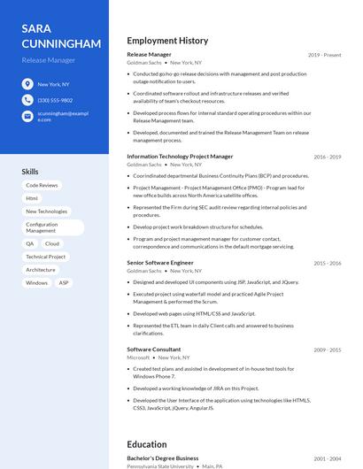 Release Manager Resume