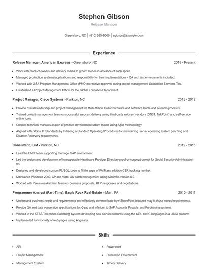 Resume example 1