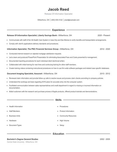 Resume example 1