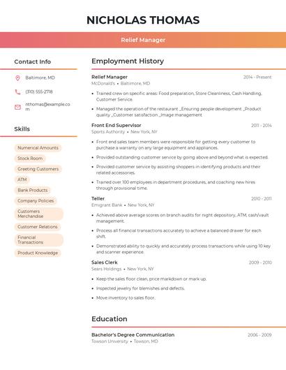 Resume example 3