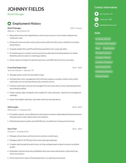 Resume example 5