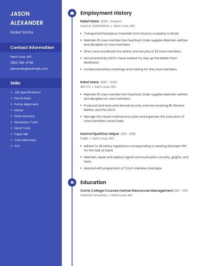 Relief Mate Resume