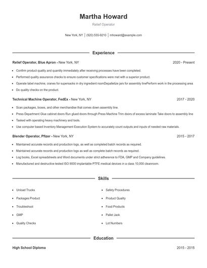 Resume example 1