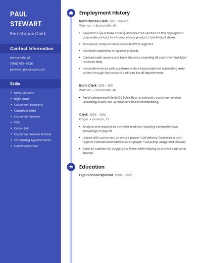 Remittance Clerk Resume