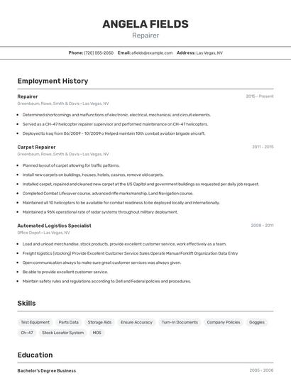 Resume example 2