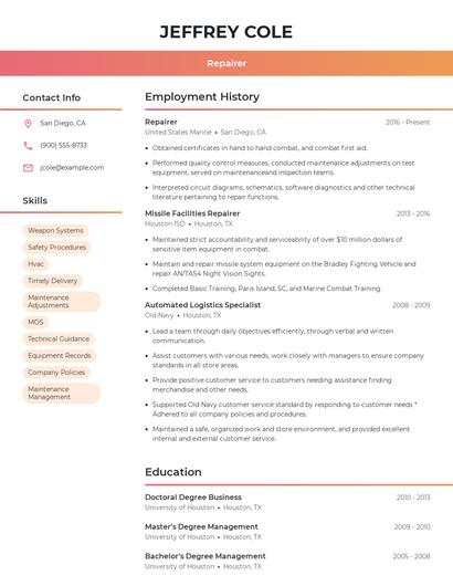Resume example 3