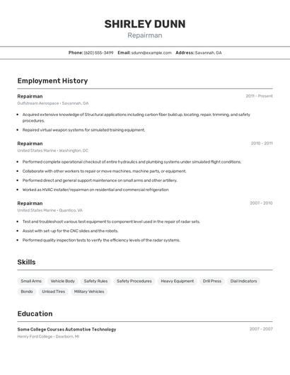 Resume example 2