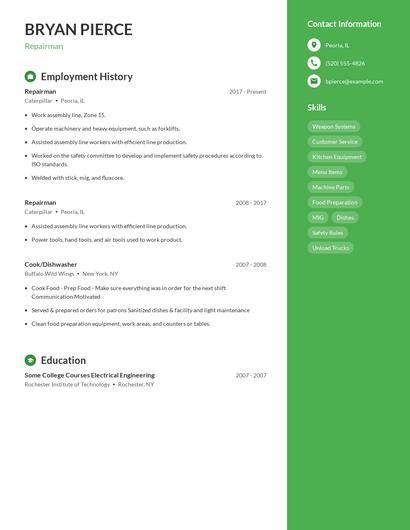 Resume example 5