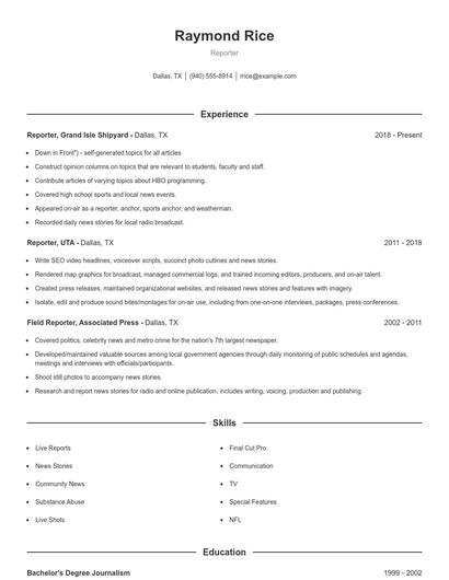 Resume example 1