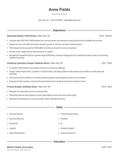 Resume example 1