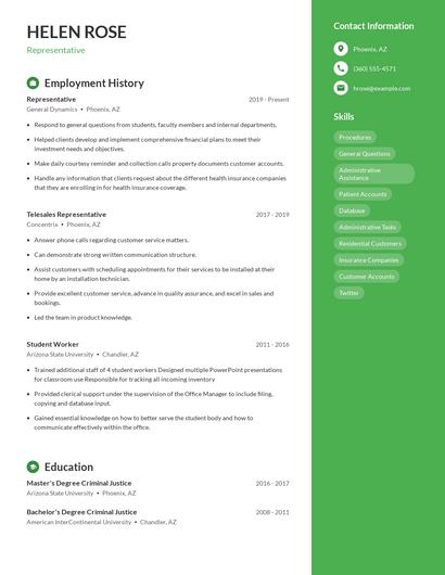 Resume example 4