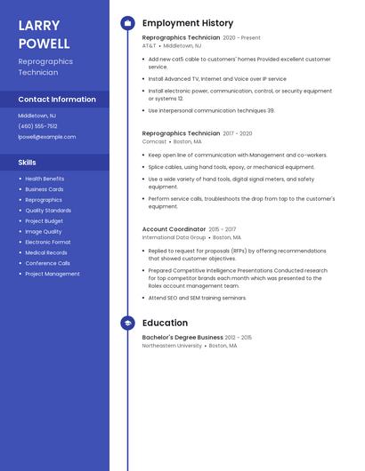 Reprographics Technician Resume