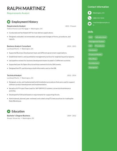 Requirements Analyst Resume