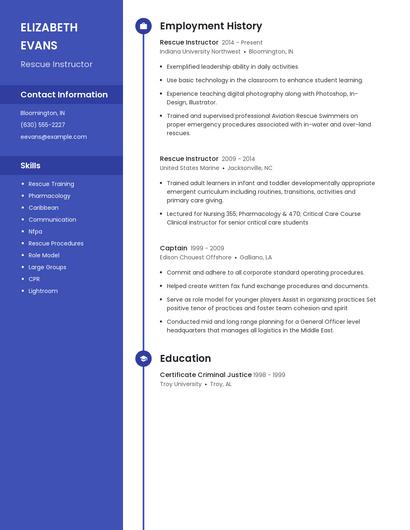 Rescue Instructor Resume