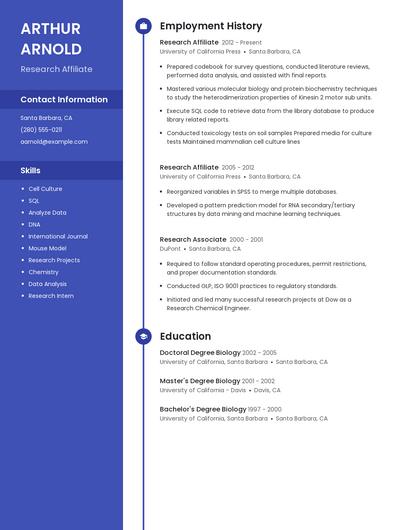 Research Affiliate Resume