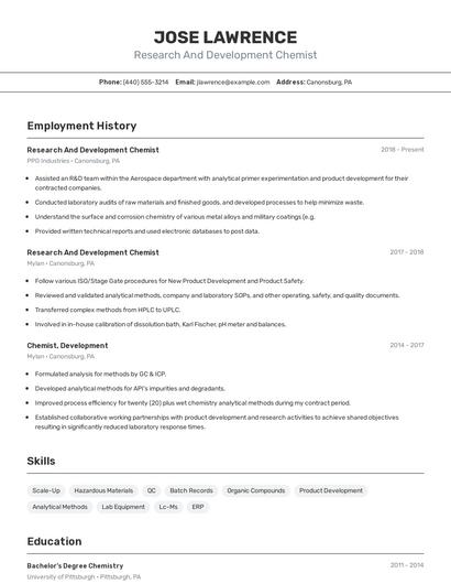 Resume example 2