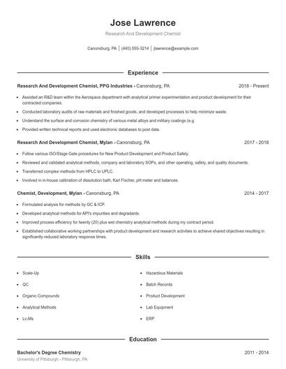 Resume example 1