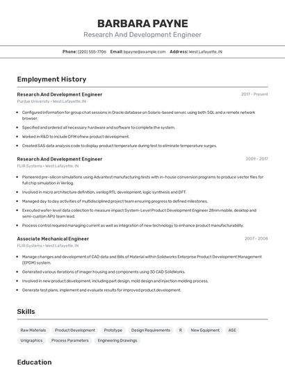 Resume example 2