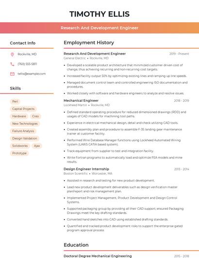 Resume example 3