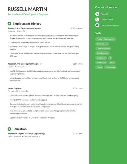 Resume example 4