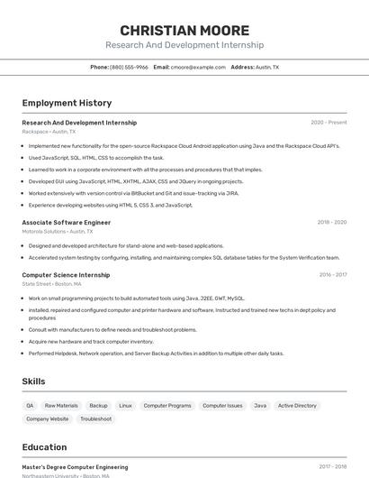Resume example 2