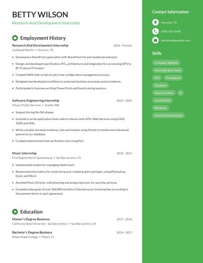 Resume example 5
