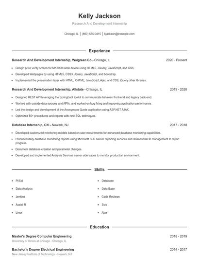 Resume example 1