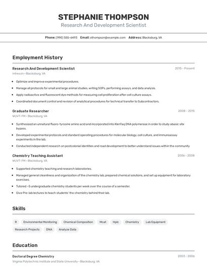 Resume example 2