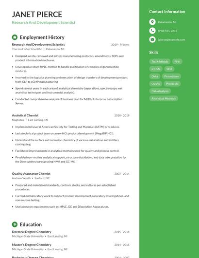 Resume example 4