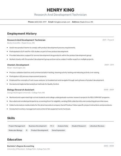 Resume example 2