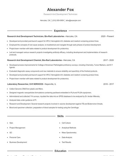 Resume example 1
