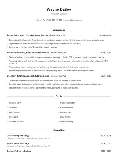 Resume example 1
