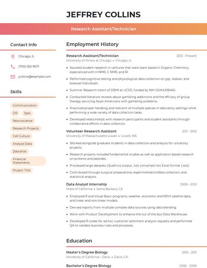Resume example 3